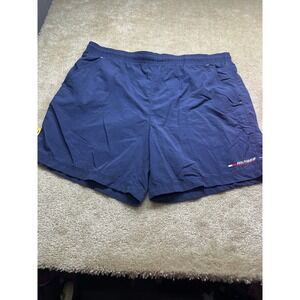 Tommy Hilfiger Athletics Mens XL Navy Blue Nylon Vintage 90s Sport Shorts 5in